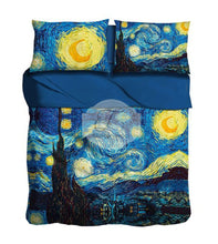 Carica l'immagine nel visualizzatore di Gallery, Completo Lenzuola Matrimoniale La Notte Stellata