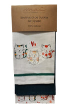 Carica l'immagine nel visualizzatore di Gallery, Set 3 Strofinacci In Cotone Fantasie Varie Dis 1
