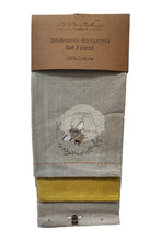 Carica l'immagine nel visualizzatore di Gallery, Set 3 Strofinacci In Cotone Fantasie Varie Dis