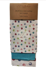 Carica l'immagine nel visualizzatore di Gallery, Set 3 Strofinacci In Cotone Fantasie Varie Dis 9