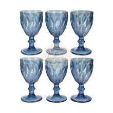 Carica l'immagine nel visualizzatore di Gallery, Calici Set 6 Pezzi Blue Bicchieri