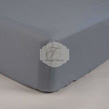 Carica l'immagine nel visualizzatore di Gallery, Lenzuolo Sotto Con Angoli Tinta Unita In Cotone Grigio / Singolo Lenzuola
