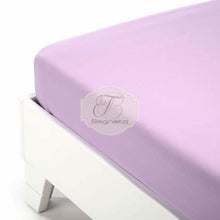 Carica l'immagine nel visualizzatore di Gallery, Lenzuolo Sotto Con Angoli Tinta Unita In Cotone Lilla / Singolo Lenzuola