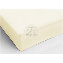 Carica l'immagine nel visualizzatore di Gallery, Lenzuolo Sotto Con Angoli Tinta Unita In Cotone Panna / Piazza E Mezza Lenzuola
