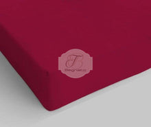Carica l'immagine nel visualizzatore di Gallery, Lenzuolo Sotto Con Angoli Tinta Unita In Cotone Prugna / Singolo Lenzuola