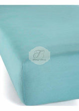 Carica l'immagine nel visualizzatore di Gallery, Lenzuolo Sotto Con Angoli Tinta Unita In Cotone Tiffany / Piazza E Mezza Lenzuola