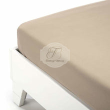 Carica l'immagine nel visualizzatore di Gallery, Lenzuolo Sotto Con Angoli Tinta Unita In Cotone Tortora / Singolo Lenzuola