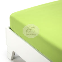 Carica l'immagine nel visualizzatore di Gallery, Lenzuolo Sotto Con Angoli Tinta Unita In Cotone Verde Mela / Matrimoniale Lenzuola