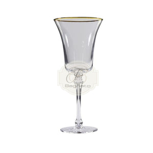 Calici Cristallo Set 2 Pezzi Profilo Oro Preziosa Bicchieri
