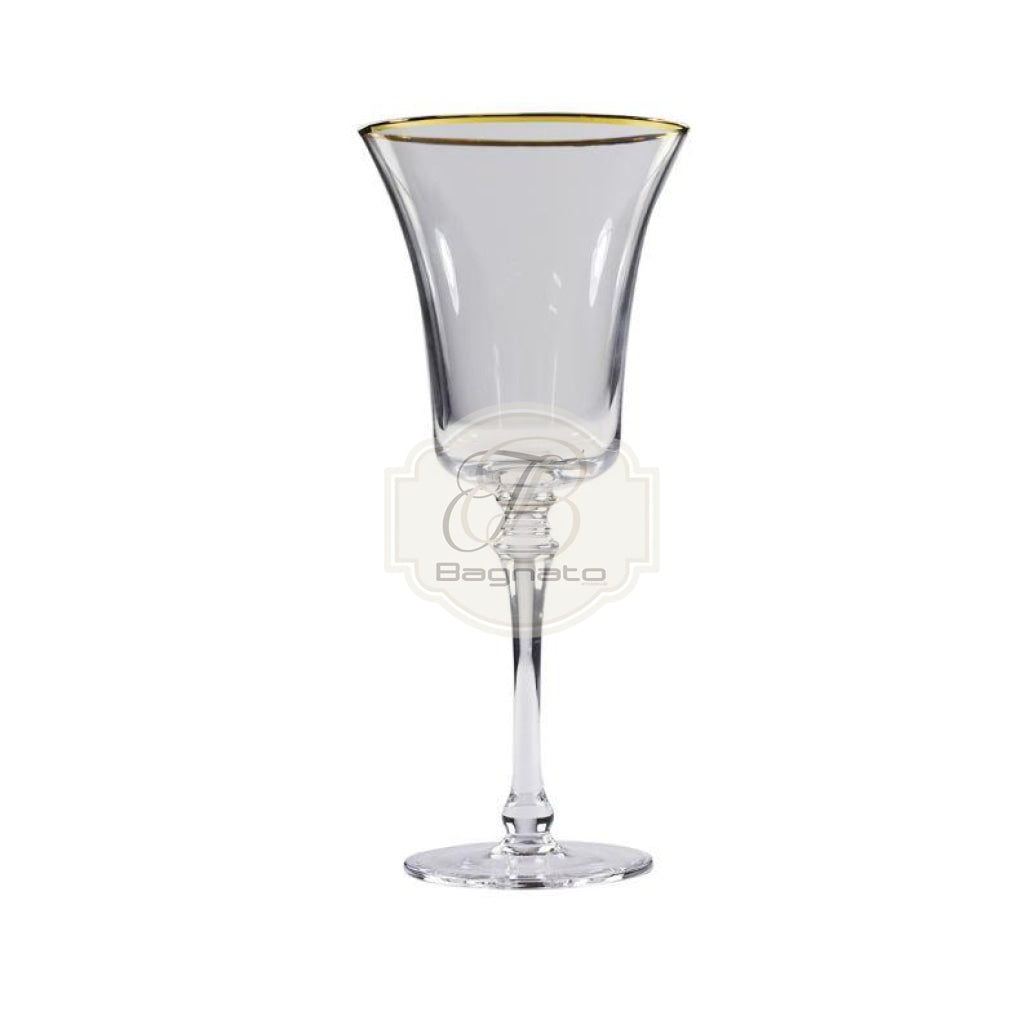 Calici Cristallo Set 2 Pezzi Profilo Oro Preziosa Bicchieri