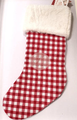 Calza Natale Quadri Con Peluche