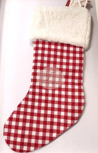 Calza Natale Quadri Con Peluche