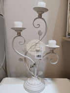 Candeliere Tre Candele White Rose