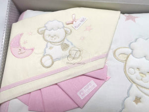 Carrozzina Sfoderabile Più Lenzuola Coordinate Pink Stars