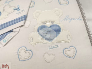 Carrozzina Sfoderabile Più Lenzuola Coordinate Teddy Heart