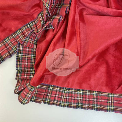 Centrotavola Tartan Con Rouche Velluto