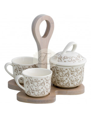 Coffee Set Riccioli Di Fata E Bamboo Naturale Brandani Tazzine