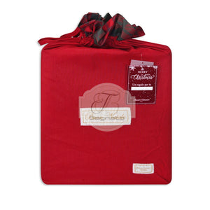 Completo Lenzuola Matrimoniale Tartan Red Con Confezione