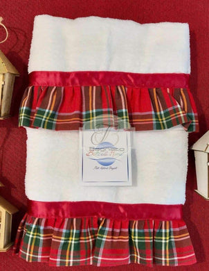 Coppia Asciugamano Tartan White