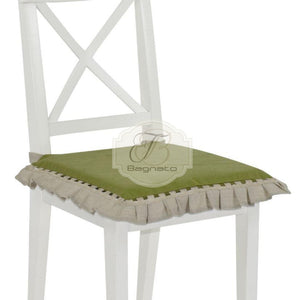 Coppia Coprisedia Lino E Cotone Ikebana Verde Coprisedia