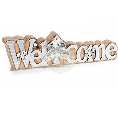 Scritta Decorativa In Legno Welcome