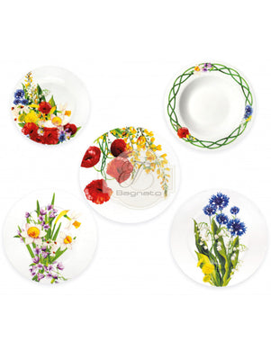 Servizio Piatti Set 18 Pezzi Fiori Di Campo