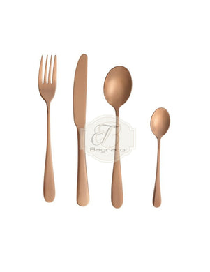 Set 16 Pezzi Posate Acciaio Inox Sottobosco Brandani Rose Gold Posate