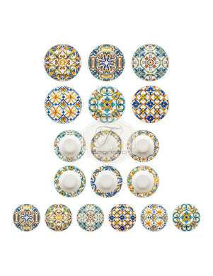Set 18 pezzi Piatti Tavola Brandani Medicea Porcellana - Bagnato Arredotessile