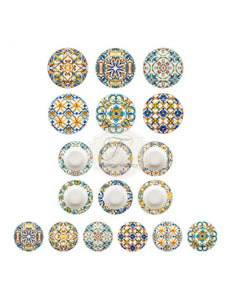 Set 18 pezzi Piatti Tavola Brandani Medicea Porcellana - Bagnato Arredotessile