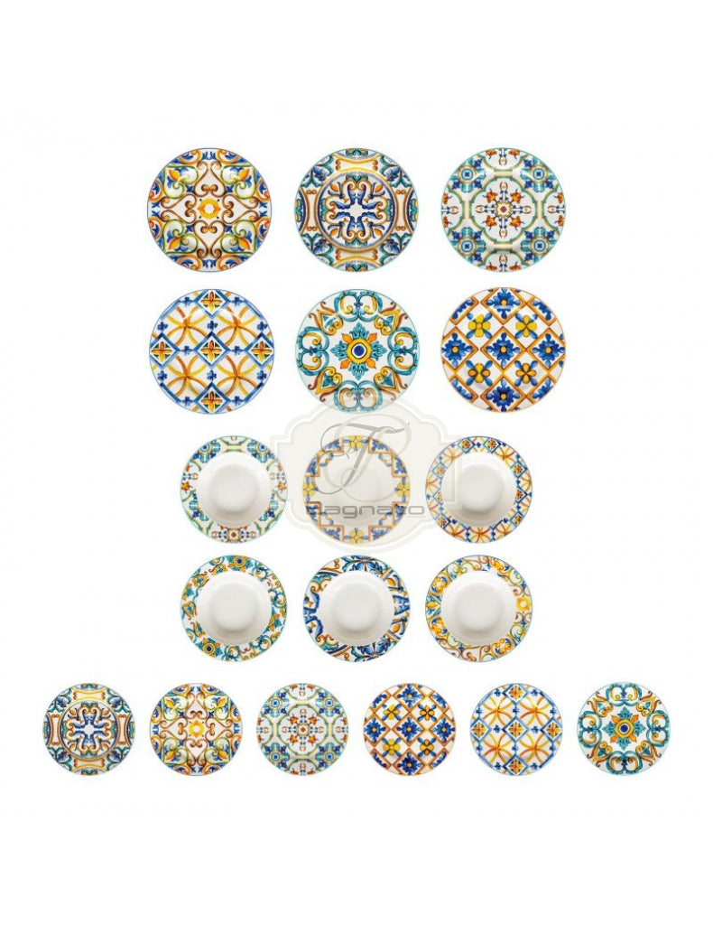 Set 18 pezzi Piatti Tavola Brandani Medicea Porcellana - Bagnato Arredotessile
