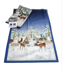 Set Coppia Tovagliette Blu Cuscino