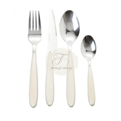 Set posate avorio 16 pezzi acciaio inox Brandani - Bagnato Arredotessile