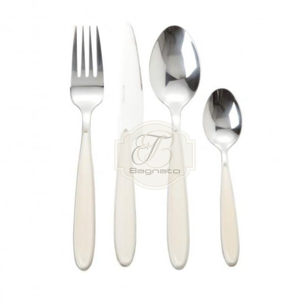 Set posate avorio 16 pezzi acciaio inox Brandani - Bagnato Arredotessile