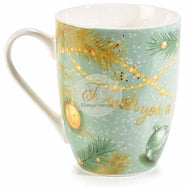 Tazza Porcellana Green Gold Christmas Con Confezione