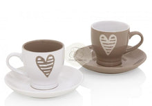 Carica l&#39;immagine nel visualizzatore di Gallery, Tazzina Caffè Batticuore Set 2 Pezzi Stoneware Brandani Tazzine
