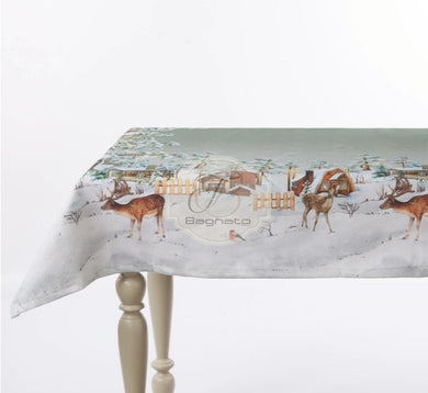 Tovaglia Natale Renne Neve 18 Posti Tovaglia