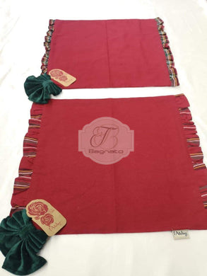 Tovagliette Colazione Set 2 Pezzi Tartan Red