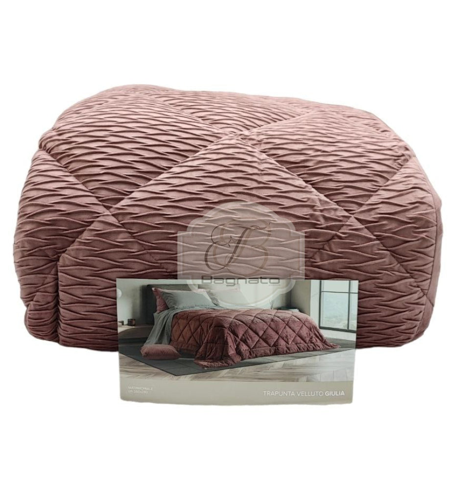 Trapunta Velluto Giulia Rosa