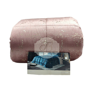 Trapunta Velluto Rosa Stampa Foil Oro