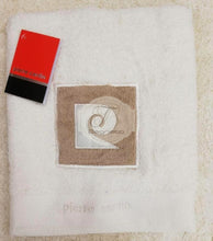 Carica l&#39;immagine nel visualizzatore di Gallery, Asciugamano Set 1+1 Pierre Cardin Logo Panna Asciugamani
