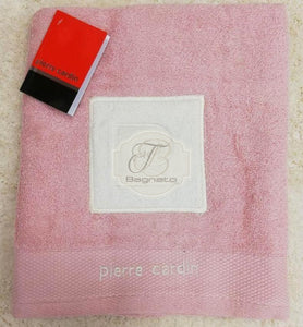 Asciugamano Set 1+1 Pierre Cardin Logo Rosa Asciugamani