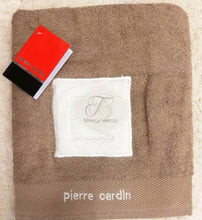 Carica l&#39;immagine nel visualizzatore di Gallery, Asciugamano Set 1+1 Pierre Cardin Logo Tortora Asciugamani
