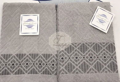 Asciugamano Set 1+1 Rombo Grigio Perla Asciugamani