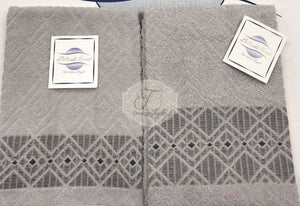 Asciugamano Set 1+1 Rombo Grigio Perla Asciugamani