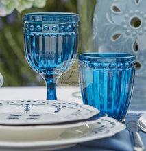 Carica l&#39;immagine nel visualizzatore di Gallery, Calici Vetro Set 2 Pezzi Preziosa Blu Oceano Bicchieri
