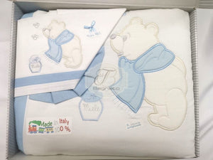 Carrozzina Sfoderabile Più Lenzuola Coordinate Teddy Blue