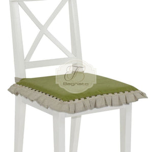 Coppia Coprisedia Lino E Cotone Ikebana Verde Coprisedia