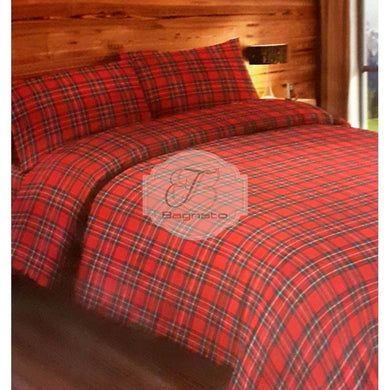Copripiumino Tartan In Cotone