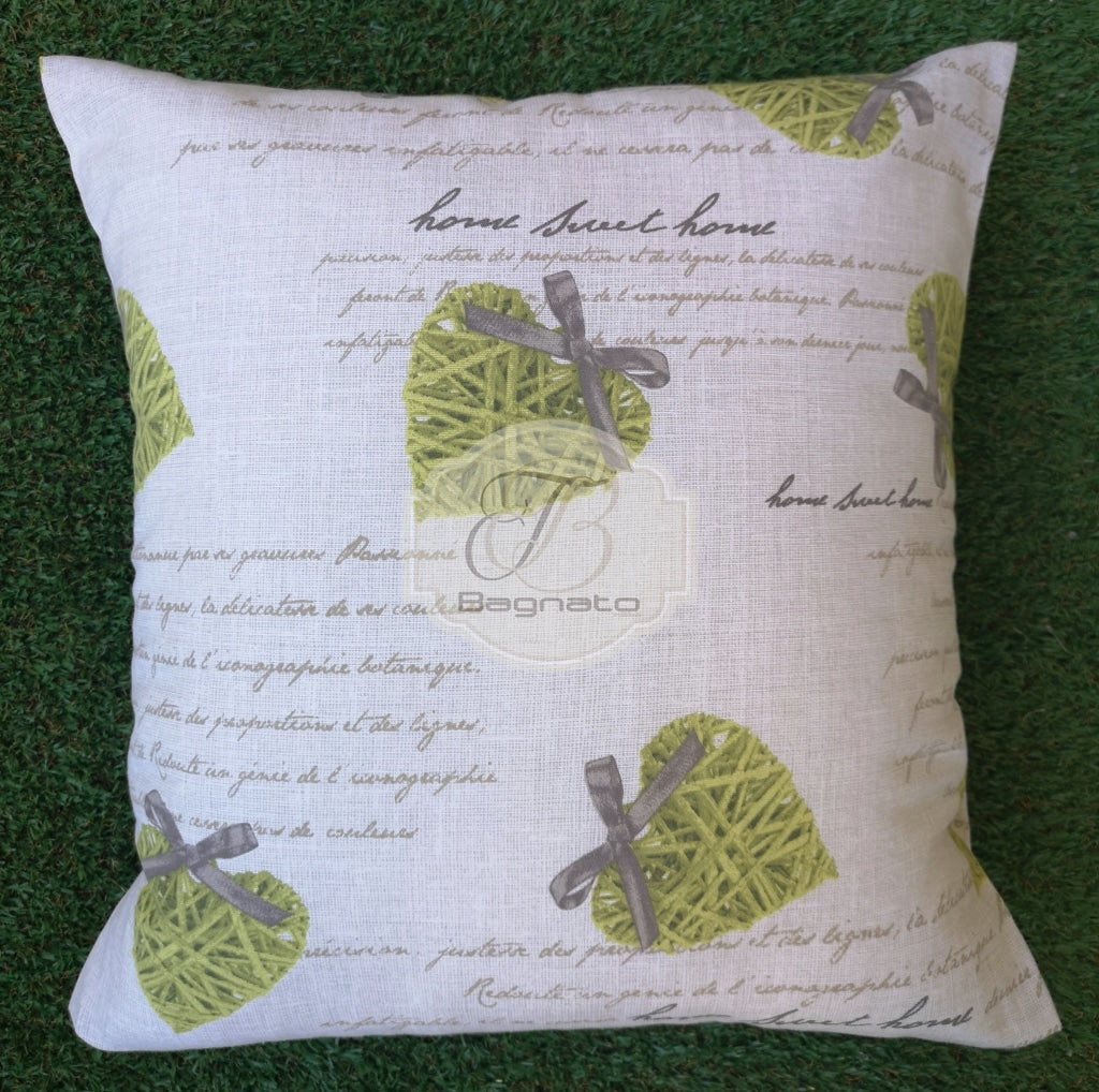 Cuscino fodera Cindy shabby verde - Bagnato Arredotessile