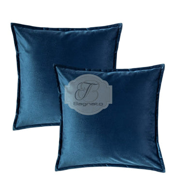 Cuscino Fodera Velluto Blu Via Roma 60